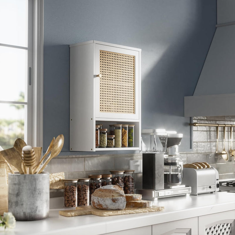 Bathroom Wall Cabinet Bamboo Over-The-Toilet Storage Organiser