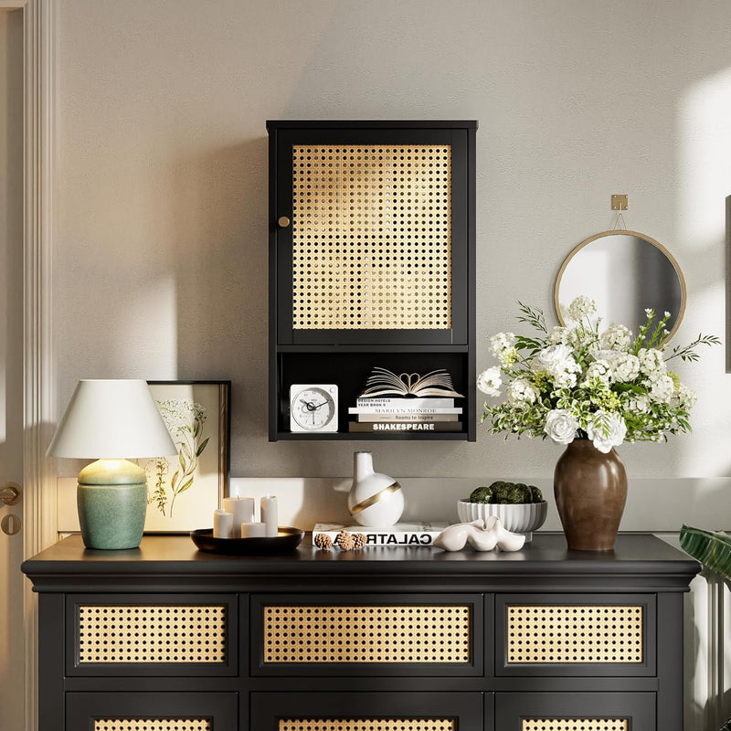 Bathroom Wall Cabinet Bamboo Over-The-Toilet Storage Organiser