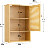Bathroom Wall Cabinet Bamboo Over-The-Toilet Storage Organiser