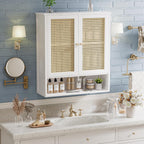 Bathroom Wall Cabinet Bamboo Over-The-Toilet Storage Organiser
