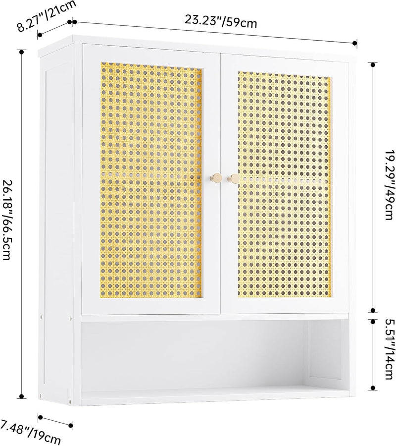 Bathroom Wall Cabinet Bamboo Over-The-Toilet Storage Organiser