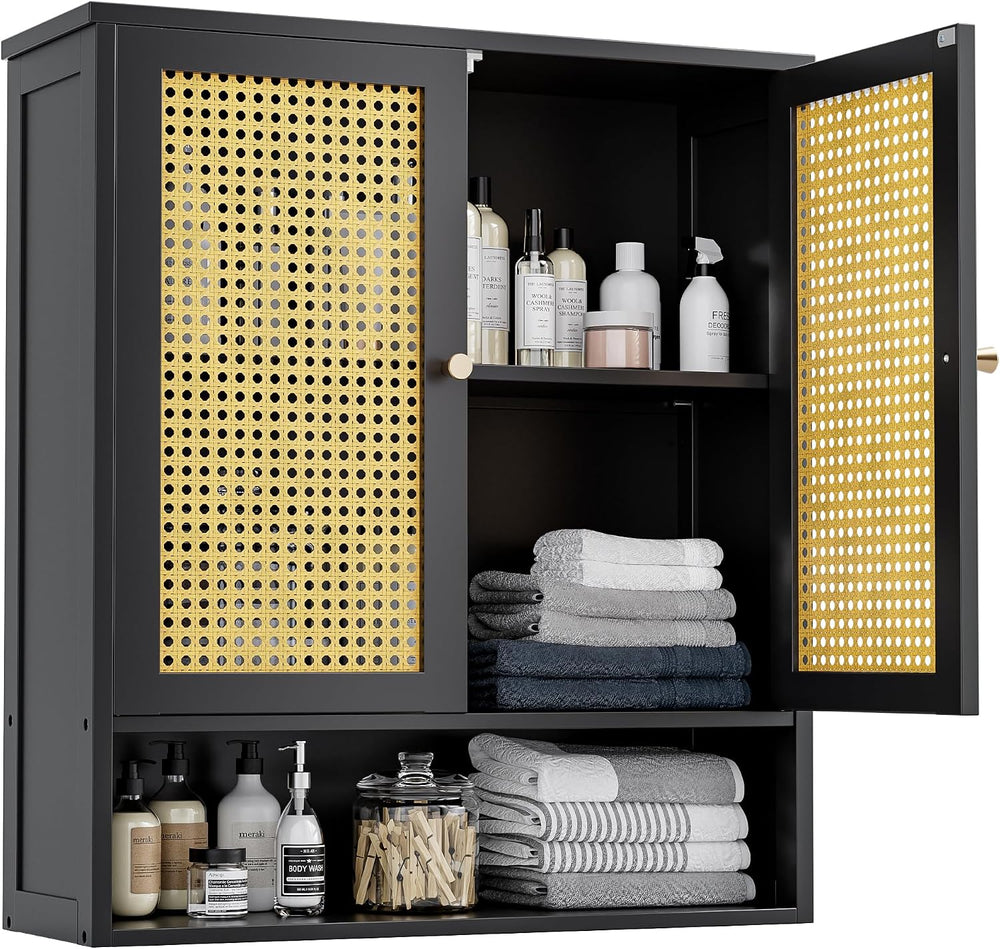 Bathroom Wall Cabinet Bamboo Over-The-Toilet Storage Organiser