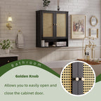 Bathroom Wall Cabinet Bamboo Over-The-Toilet Storage Organiser