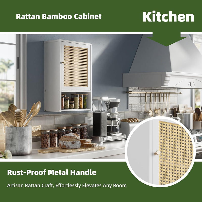 Bathroom Wall Cabinet Bamboo Over-The-Toilet Storage Organiser