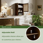 Bathroom Wall Cabinet Bamboo Over-The-Toilet Storage Organiser