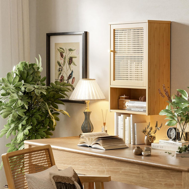 Bathroom Wall Cabinet Bamboo Over-The-Toilet Storage Organiser