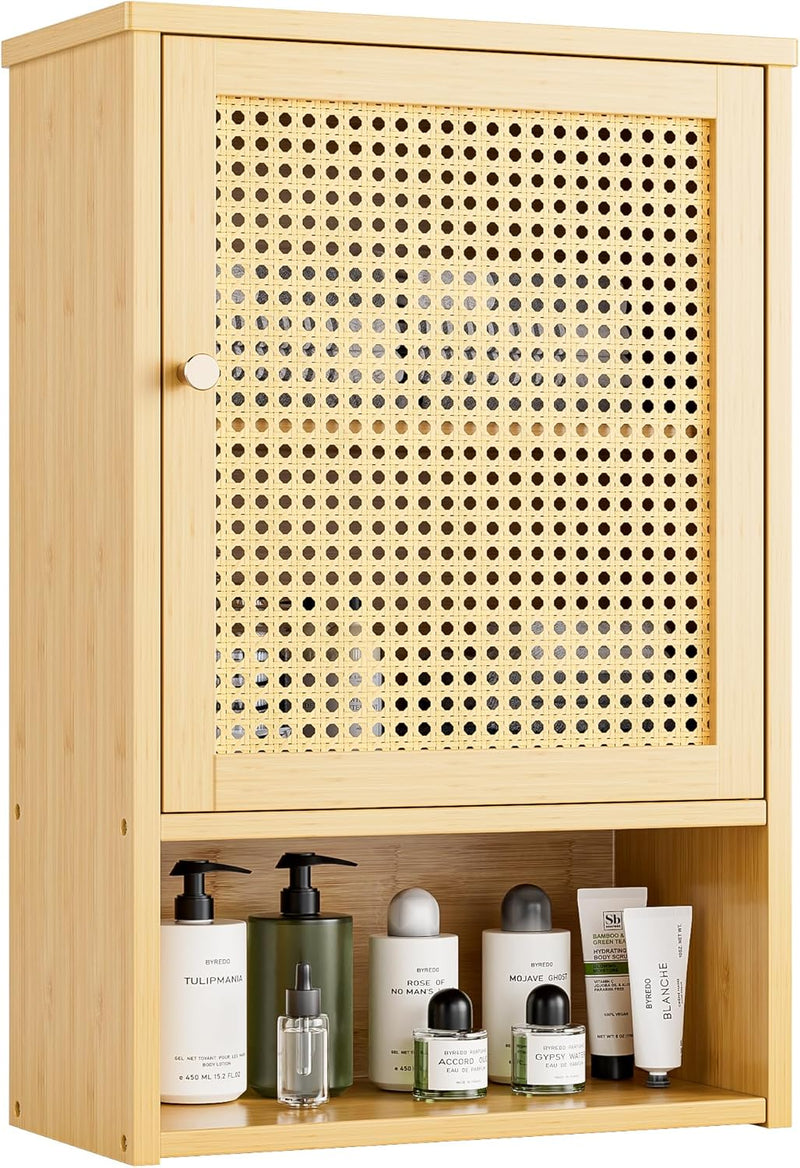 Bathroom Wall Cabinet Bamboo Over-The-Toilet Storage Organiser