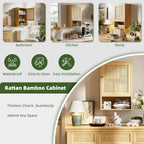 Bathroom Wall Cabinet Bamboo Over-The-Toilet Storage Organiser