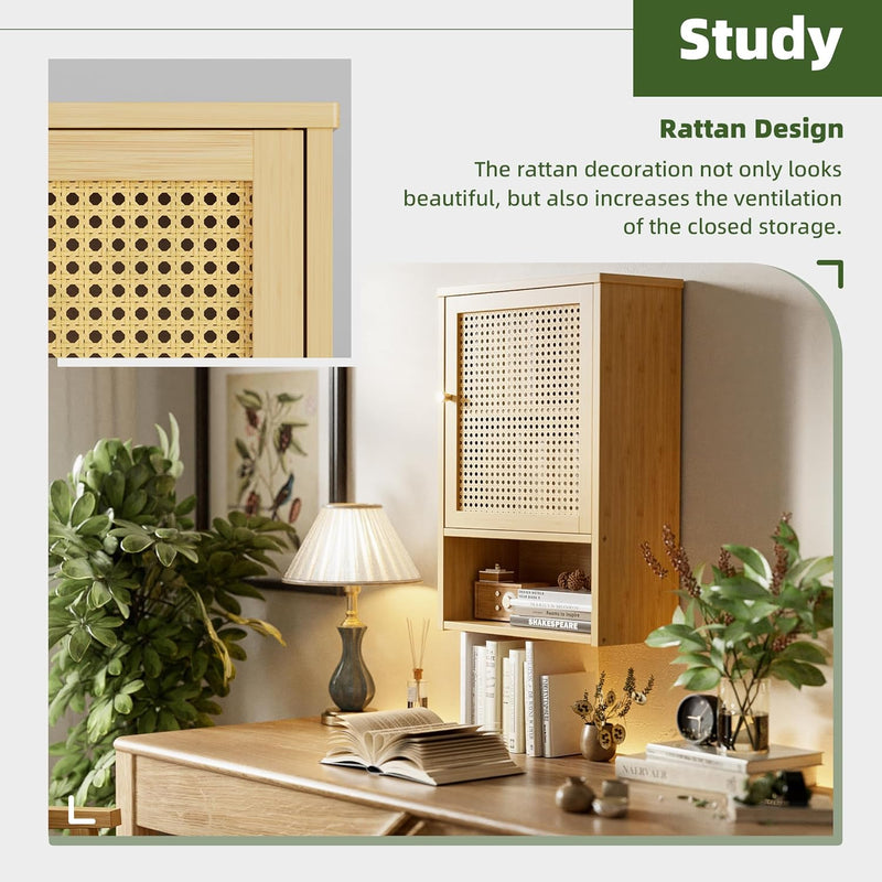 Bathroom Wall Cabinet Bamboo Over-The-Toilet Storage Organiser