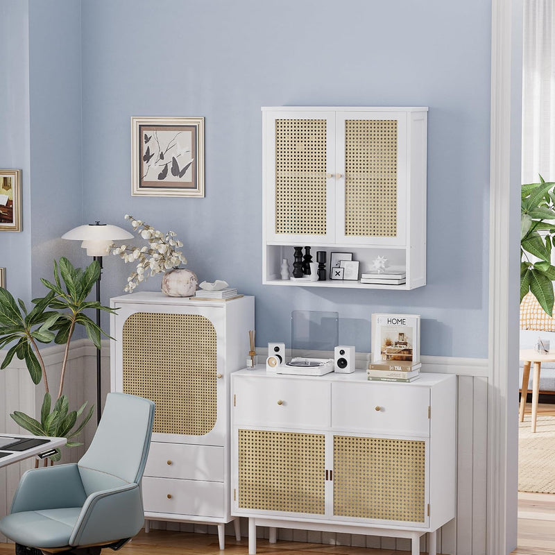 Bathroom Wall Cabinet Bamboo Over-The-Toilet Storage Organiser