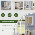 Bathroom Wall Cabinet Bamboo Over-The-Toilet Storage Organiser