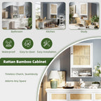 Bathroom Wall Cabinet Bamboo Over-The-Toilet Storage Organiser