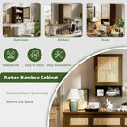 Bathroom Wall Cabinet Bamboo Over-The-Toilet Storage Organiser
