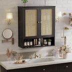 Bathroom Wall Cabinet Bamboo Over-The-Toilet Storage Organiser