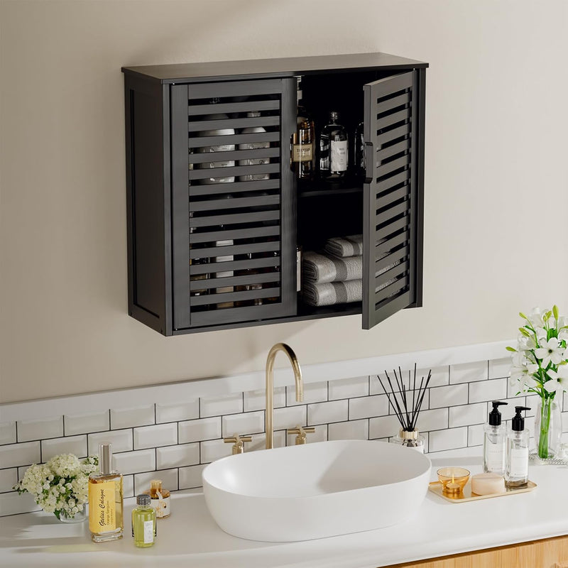Bathroom Wall Cabinet Medicine Over the Toilet Bamboo
