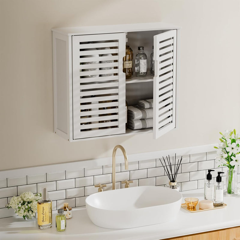 Bathroom Wall Cabinet Medicine Over the Toilet Bamboo