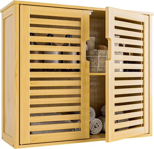 Bathroom Wall Cabinet Medicine Over the Toilet Bamboo