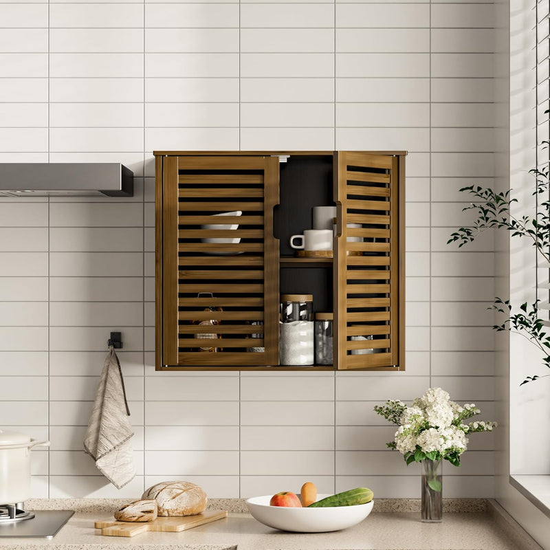 Bathroom Wall Cabinet Medicine Over the Toilet Bamboo