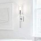 Bathroom Wall Lights Clear Glass Shade for Hallway (2 Pack)
