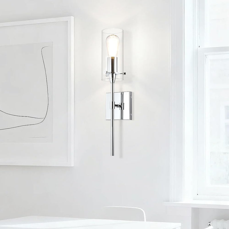 Bathroom Wall Lights Clear Glass Shade for Hallway (2 Pack)