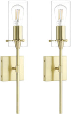 Bathroom Wall Lights Clear Glass Shade for Hallway (2 Pack)