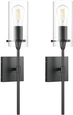 Bathroom Wall Lights Clear Glass Shade for Hallway (2 Pack)