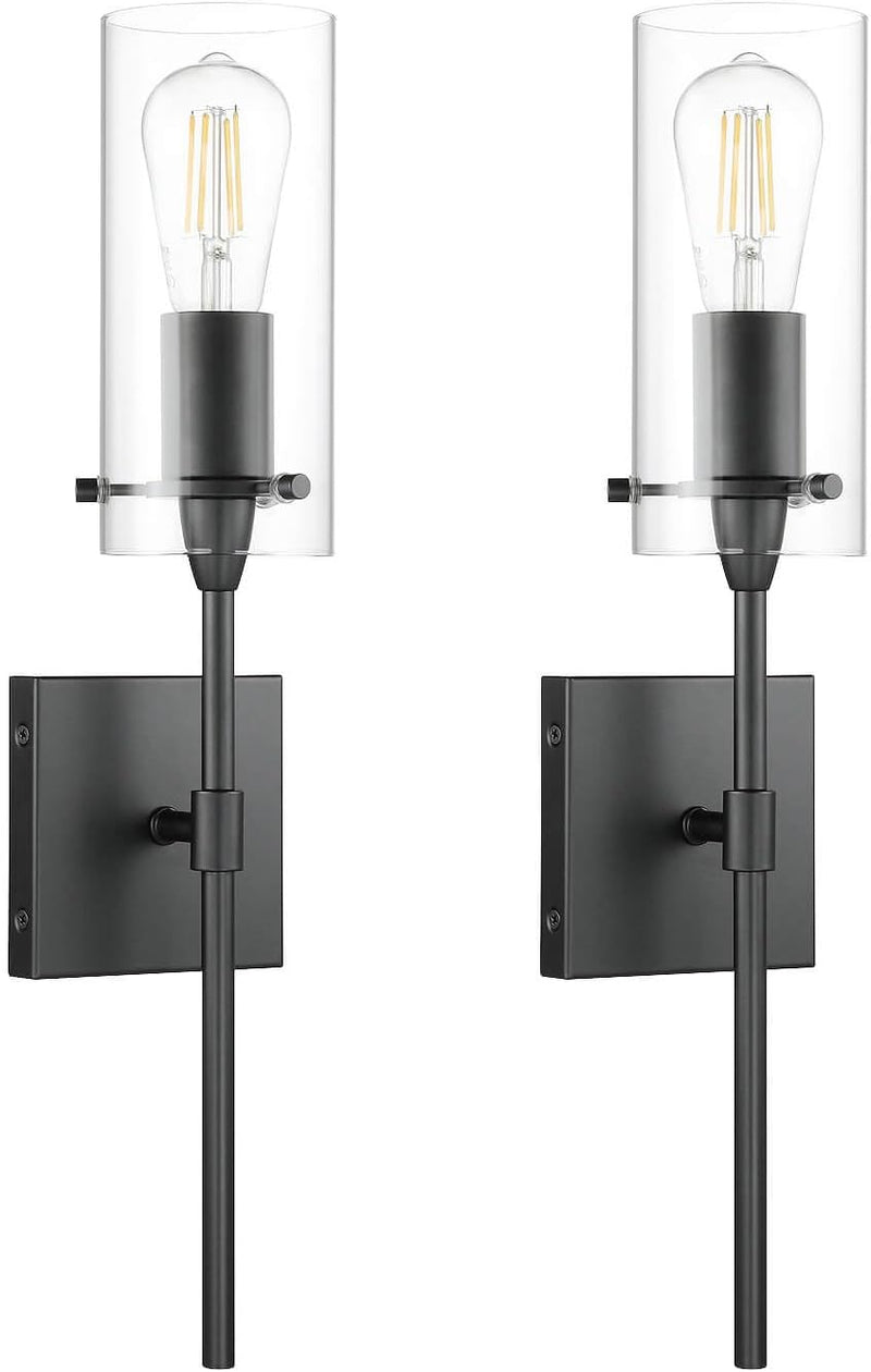 Bathroom Wall Lights Clear Glass Shade for Hallway (2 Pack)