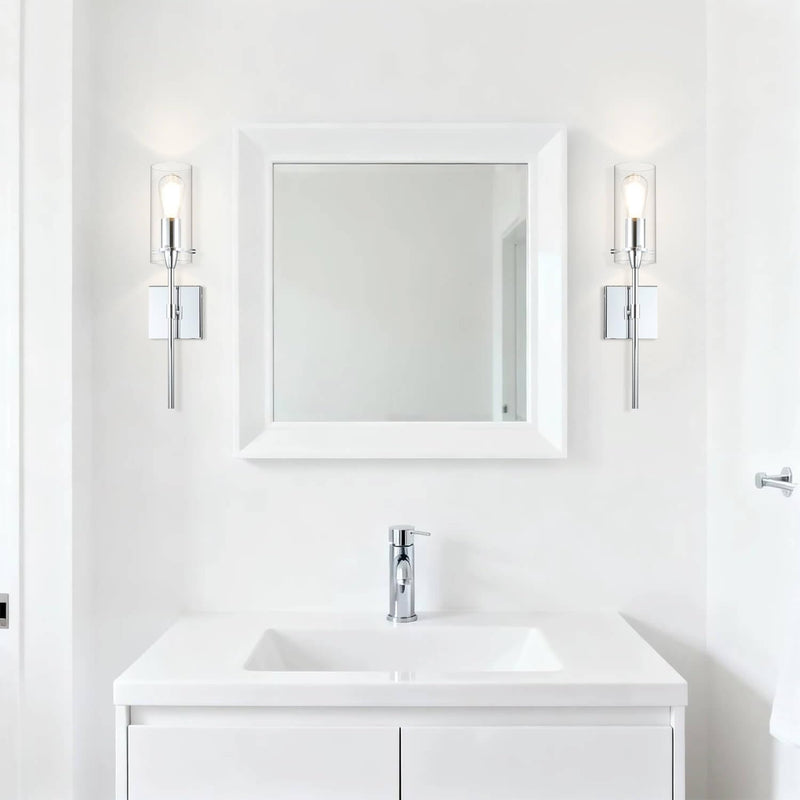 Bathroom Wall Lights Clear Glass Shade for Hallway (2 Pack)