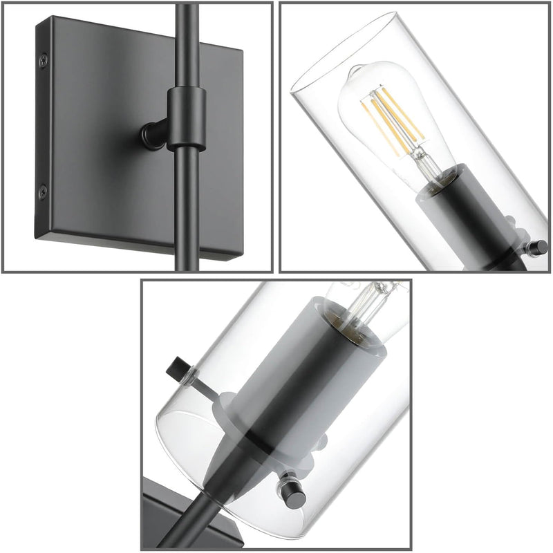 Bathroom Wall Lights Clear Glass Shade for Hallway (2 Pack)