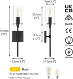 Bathroom Wall Lights Clear Glass Shade for Hallway (2 Pack)