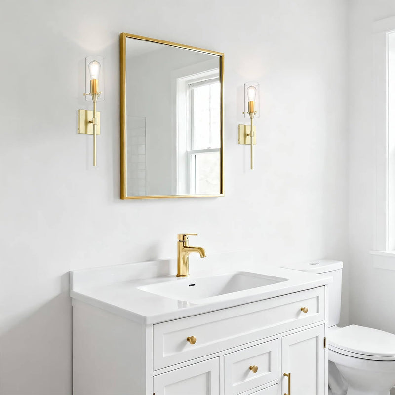 Bathroom Wall Lights Clear Glass Shade for Hallway (2 Pack)
