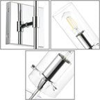 Bathroom Wall Lights Clear Glass Shade for Hallway (2 Pack)
