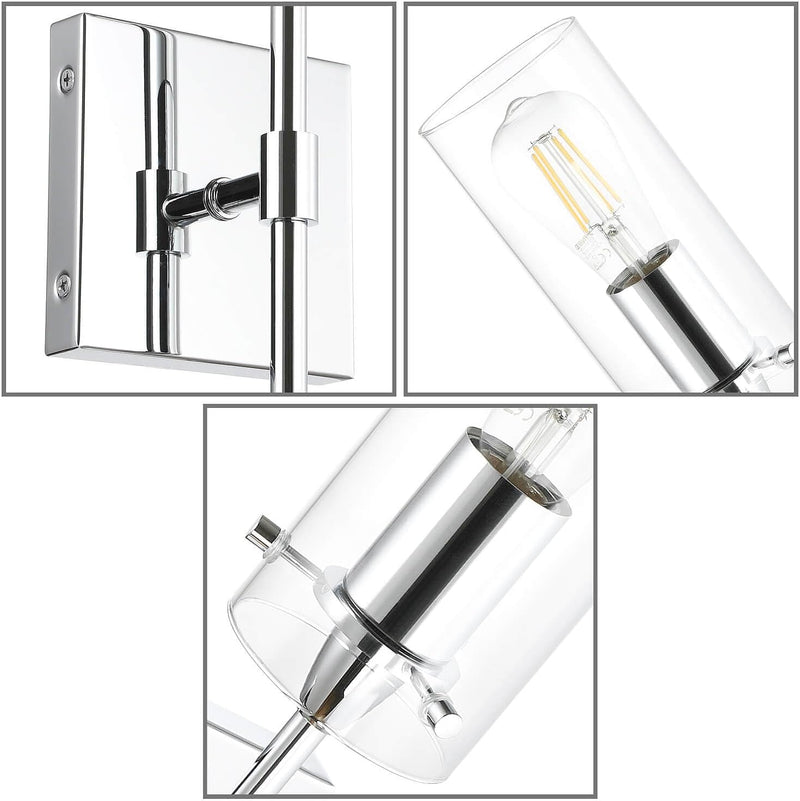 Bathroom Wall Lights Clear Glass Shade for Hallway (2 Pack)
