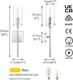 Bathroom Wall Lights Clear Glass Shade for Hallway (2 Pack)
