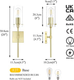Bathroom Wall Lights Clear Glass Shade for Hallway (2 Pack)