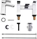 Bathroom Waterfall Basin Taps with Pop Up Waste
