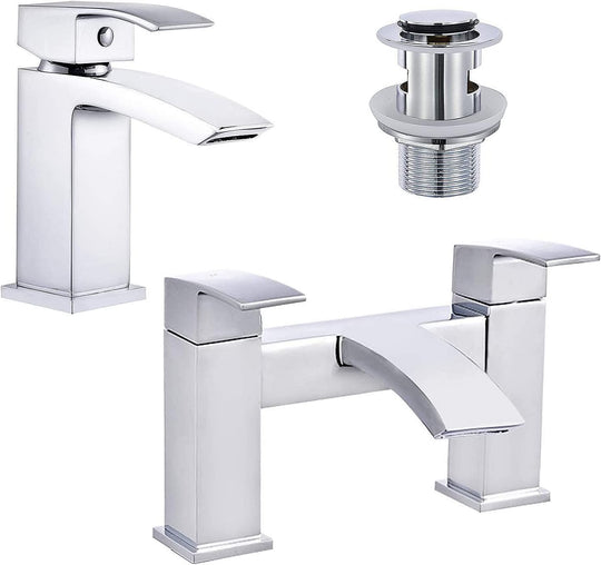 Bathroom Waterfall Basin Taps with Pop Up Waste