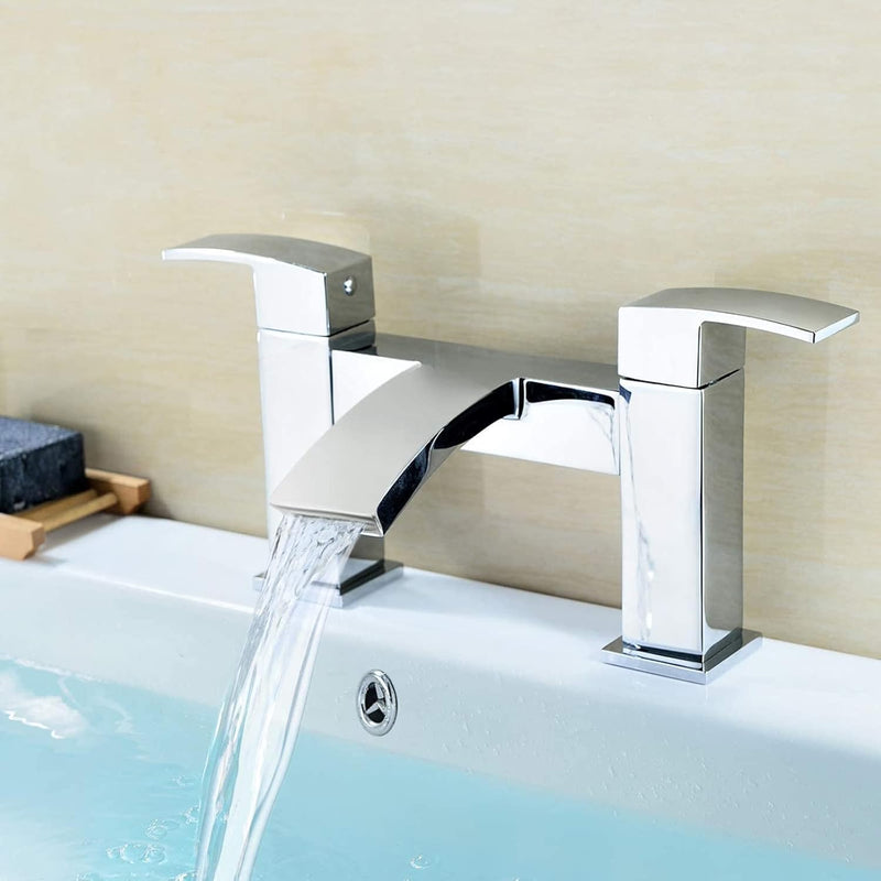 Bathroom Waterfall Basin Taps with Pop Up Waste