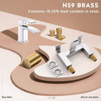 Bathroom Waterfall Basin Taps with Pop Up Waste