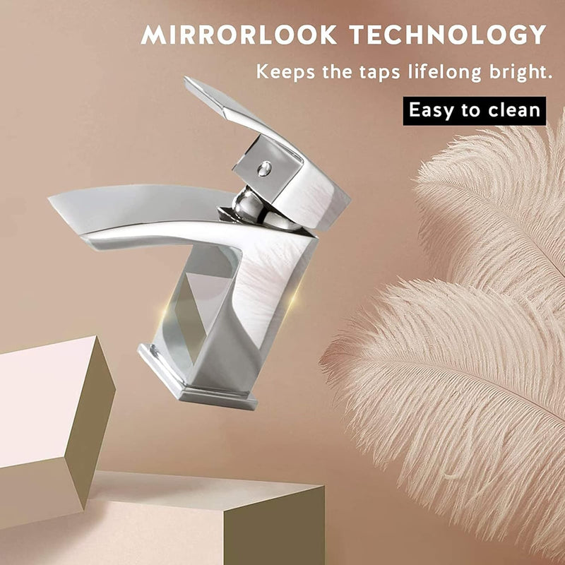 Bathroom Waterfall Basin Taps with Pop Up Waste