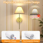 Battery Operated Sconces Rechargeable Wall with Remote Control (Set of 2)