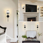 Battery Operated Wall Lights Rechargeable (Set of 2)