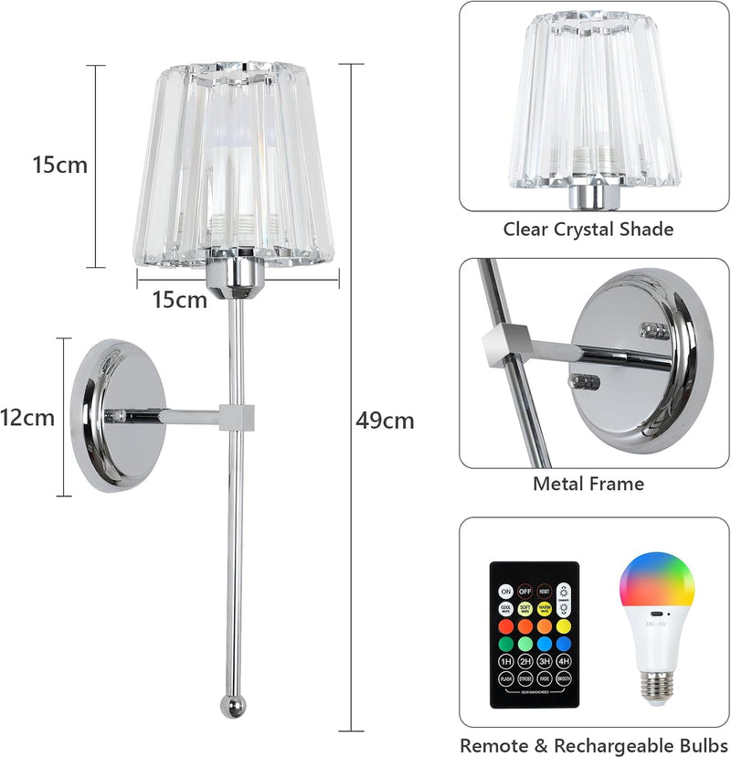Battery Operated Wall Lights Rechargeable (Set of 2)