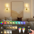 Battery Operated Wall Lights Rechargeable (Set of 2)