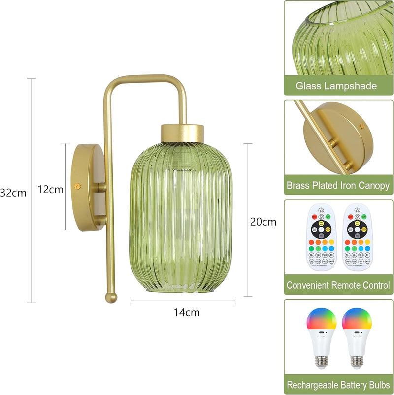 Battery Operated Wall Lights Rechargeable (Set of 2)