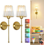 Battery Operated Wall Lights Rechargeable (Set of 2)