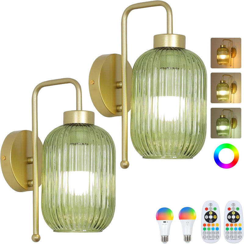Battery Operated Wall Lights Rechargeable (Set of 2)