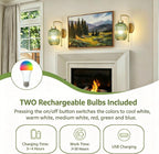 Battery Operated Wall Lights Rechargeable (Set of 2)