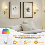 Battery Operated Wall Lights Rechargeable (Set of 2)