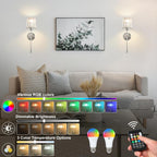 Battery Operated Wall Lights Rechargeable (Set of 2)